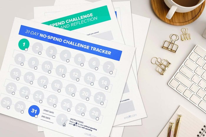 no spend challenge worksheets